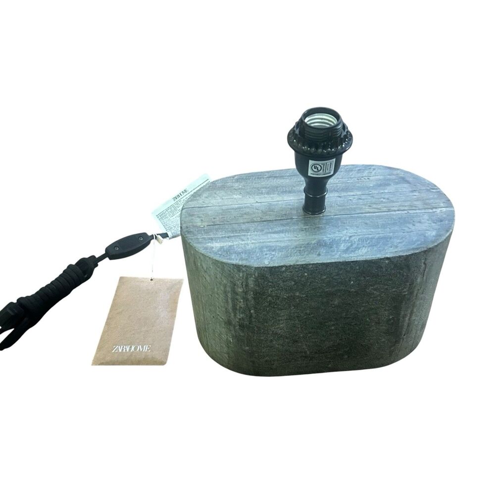 Zara Home Solid Natural Slate Table Lamp Base Modern Organic Stone 16 lb